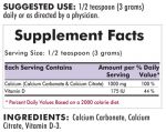 Calcium with Vitamin D Powder - Unflavored - Hypoallergenic 454 gm/16 oz