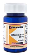 KirkmanLabs Vitamin B-6 50 mg - Hypoallergenic 100 ct.