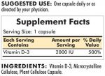 Vitamin D-3 2000 IU - Hypoallergenic 120 ct