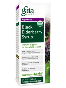 Gaia Herbs, BLACK ELDERBERRY SYRUP 5.4 OZ