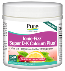 Pure Essence Labs, Ionic-Fizz™ Super D-K Calcium Plus™, Raspberry Lemonade, 210 gm 