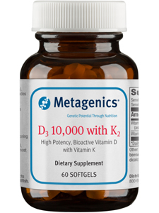 Metagenics, D3 10,000 WITH K2 60 GELS