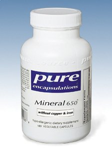Pure Encapsulations, MINERAL 650 (W/OUT CU & FE) 180 VCAPS