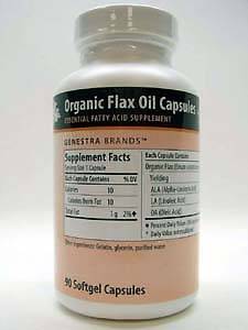 Genestra, ORGANIC FLAX OIL CAPSULES 90 GELS