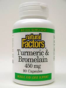 Natural Factors, TURMERIC & BROMELAIN 450 MG 90 CAPS