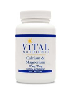 Vital Nutrients, CALCIUM & MAGNESIUM 225MG/75 MG 100 CAPS