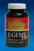 CarlsonLabs E-GEMS ELITE 400 IU 60 Soft Gels