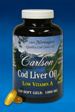 CarlsonLabs COD LIVER OIL GEMS LOW VITAMIN A 150 Soft Gels