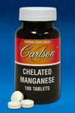 CarlsonLabs CHELATED MANGANESE 250 TABLETS