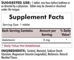 Киркман Melatonin 3 mg Chewable Tablets 100ct