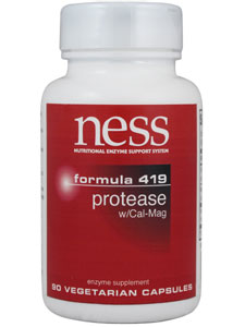 Ness Enzymes, FORMULA 419 PROTEASE W/ CAL-MAG 90 VCAPS