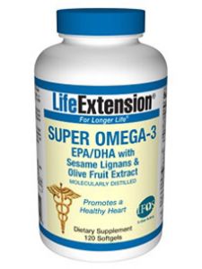 Life extension, SUPER OMEGA-3 EPA/DHA 120 SOFTGELS