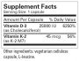 Metabolic maintenance Vitamin D-3, 25,000 IU 25,000 IU